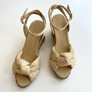 NWOB Stuart Weitzman Playa Espadrille Rafia Wedge Sandal - Size 7